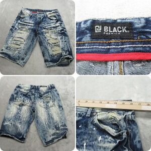CJ Black‎ Premium Denim Short Men 32 Distress Paint Splatter Y2K Skater READ